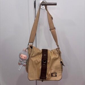 Guess Canvas Messenger Tote Bag Y2K Streetwear Utility Shoulder